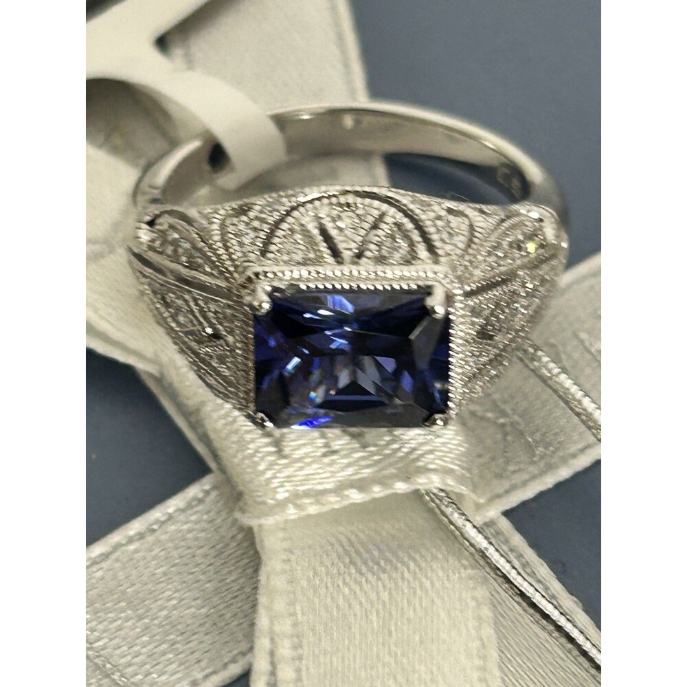 JTV 3.68ctw blue Tanzanite white diamond simulants size 7 Vanna K Bella Luce